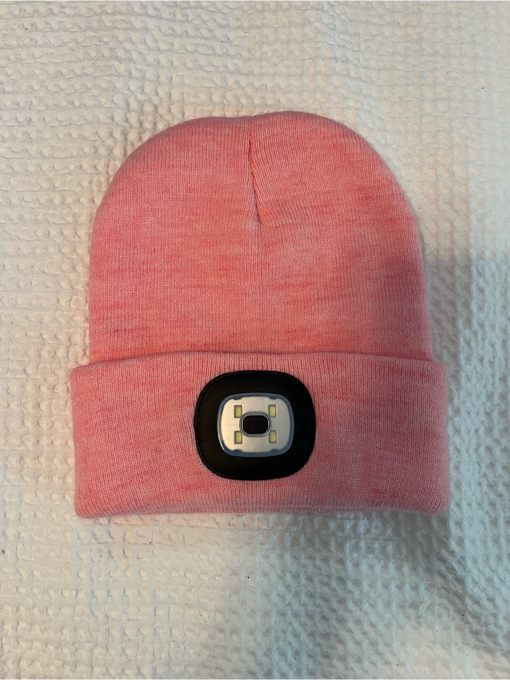 Pink LED Beanie Hat with Front Light - Brand Unspecified